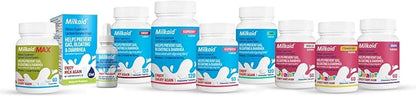 Milkaid Junior Lactase Enzyme Chewable Tablets for Lactose Intolerance | Prevents Gas, Bloating, Diarrhea in Children| Fast Acting Dairy Digestive Supplement for Kids| 60 ct (60 Tablets, Grape)