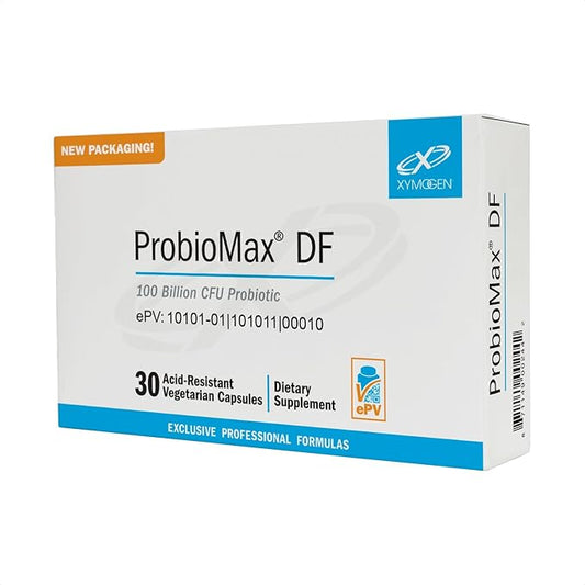 XYMOGEN ProbioMax Daily 100B - 100 Billion CFU Probiotic Supplement - Dairy Free Probiotics with Lactobacillus acidophilus + Bifidobacterium lactis - Formerly ProbioMax DF (30 Acid Resistant Capsules)