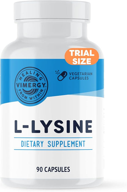 Vimergy L-Lysine – Promotes Healthy Skin, Hair & Nails* – Supports Healthy Metabolism* – Vegan, Non-GMO & Gluten-Free – 90 Capsules