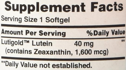 Puritan's Pride Lutein 40 Mg with Zeaxanthin, Helps Support Eye Health*, Whole Bean, 60 Ct, (Pack of 3)