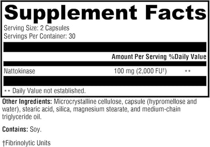 XYMOGEN Nattokinase - Nattokinase 2000 FU Blood Pressure Supplements - Heart Health, Blood Circulation and Blood Pressure Support - Gluten Free, Vegan, Non GMO (60 Capsules)