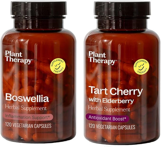 Plant Therapy Boswellia & Tart Cherry with Elderberry Herbal Supplement Capsules