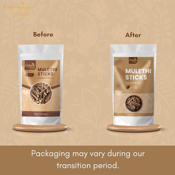 Licorice - Mulethi Sticks - 5.3oz (150gm) Pure and Natural Yashtimadhu - Jethimadh 150gm