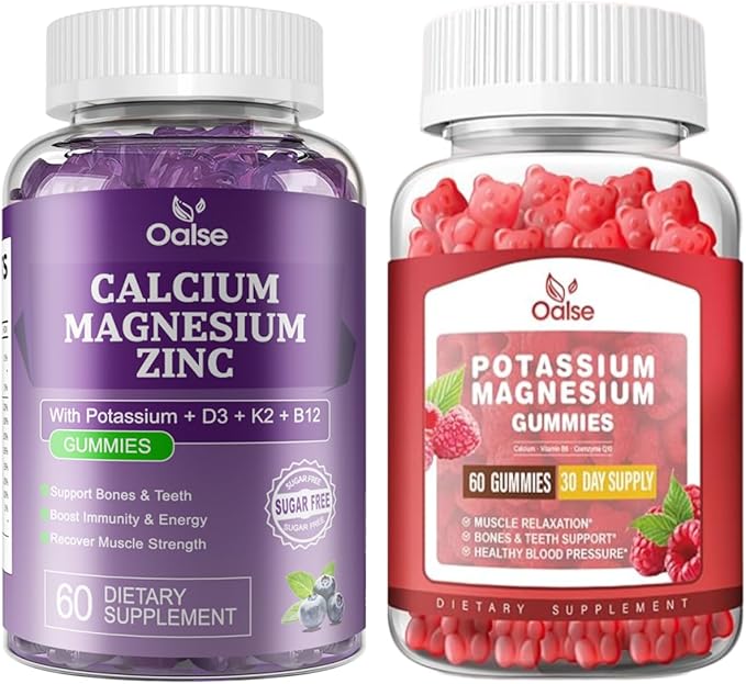 (Only 100) Calcium Magnesium Zinc Gummies and Potassium Magnesium Gummies Bundles