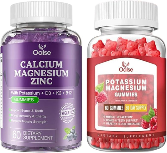(Only 100) Calcium Magnesium Zinc Gummies and Potassium Magnesium Gummies Bundles