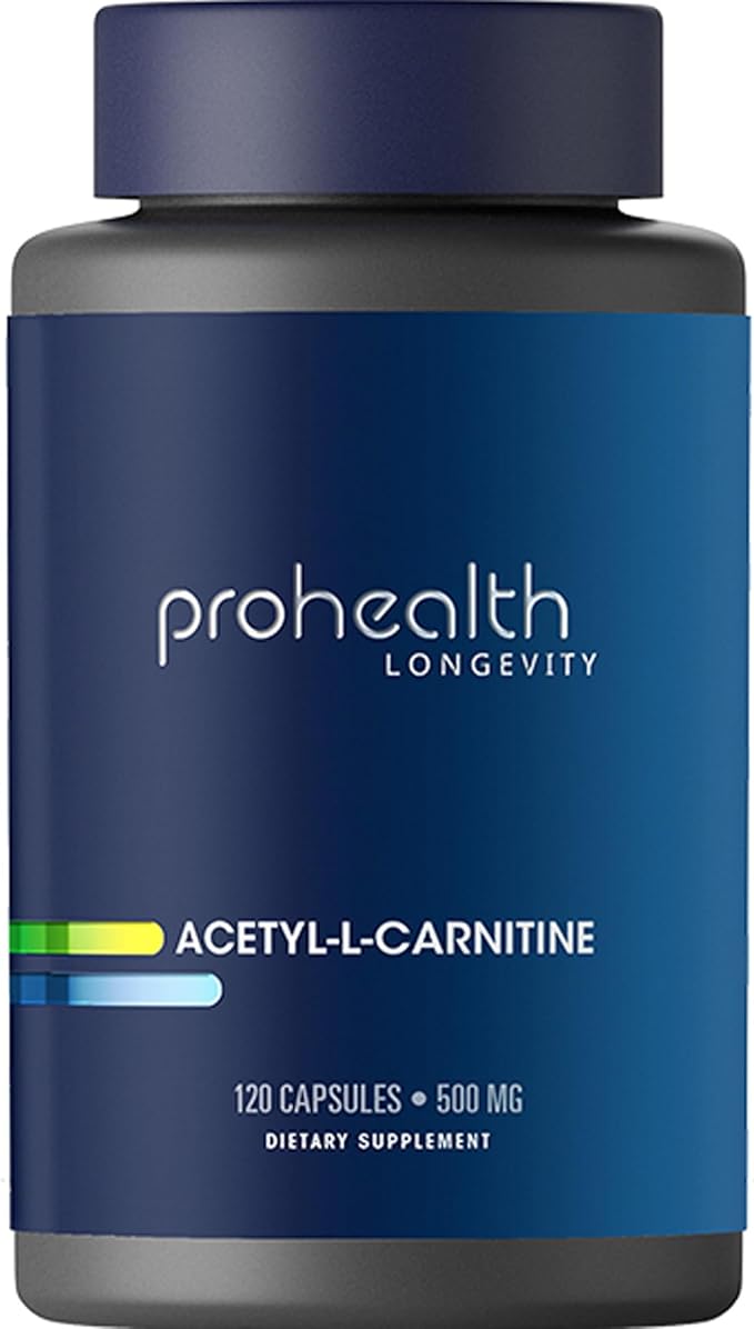 ProHealth Longevity Acetylcarnitine Brain & Heart Health Booster. Potent Antioxidant for Cognitive Protection & Muscle Maintenance. Supports Youthful Cellular Energy. 100 mg Per Serving, 30 Servings