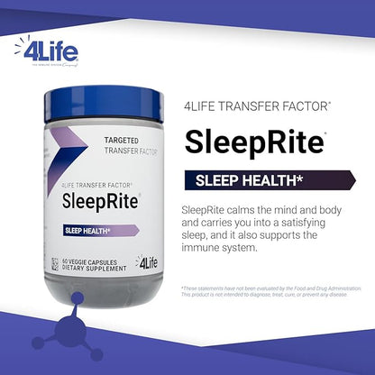 4Life Transfer Factor SleepRite - All-Natural Immune and Sleep Support with GABA and melatonin - 60 Capsules