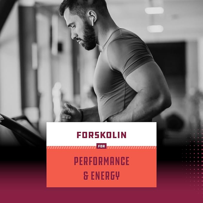 100% Forskolin Supplement-Pure Forskolin Extract Supplement with Potent Coleus Forskohlii 500 mg per serving for Enhanced Energy for Adults-Plant-Based Energy Supplements for Women and Men-60 Capsules