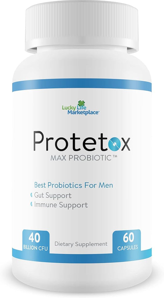 Protetox Max Probiotic - Premium Probiotic Formula - Help Reduce Gut Bloat & Support Digestive Health - Natural Immune Support - Best Probiotics for Men & Women, Pack of 1