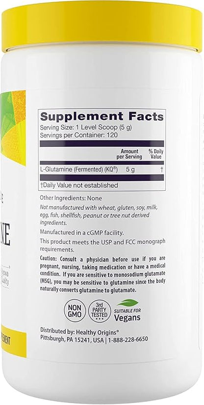 Healthy Origins L-Glutamine (American-Made, Non-GMO, Gluten Free, Muscle Support, Immune Support), 21.2 Ounce