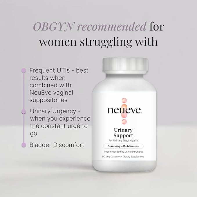 NeuEve Cranberry D-Mannose Urinary Support Supplement, Sugar-Free Cranberry Pills, Non-GMO, 90 Capsules