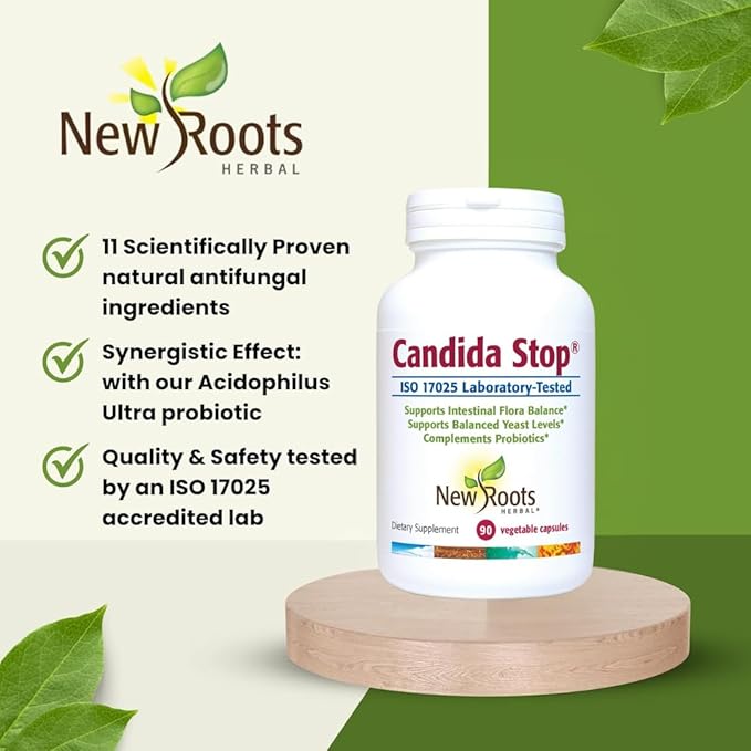 New Roots | Candida Cleanse Detox Supplement (90 Capsules), Stop Candida Overgrowth, Support Balanced Intestinal Flora with Oregano, Echinacea, Botanical Complex, Digestion Relief