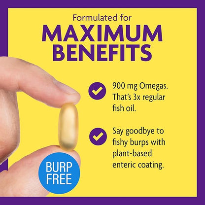 InnovixLabs Triple Strength Omega 3 Supplement, Burpless Fish Oil for Women and Men - 900 mg EPA & DHA, Brain & Joint Support, Award Winning & Third-Party Tested, 200 Softgels
