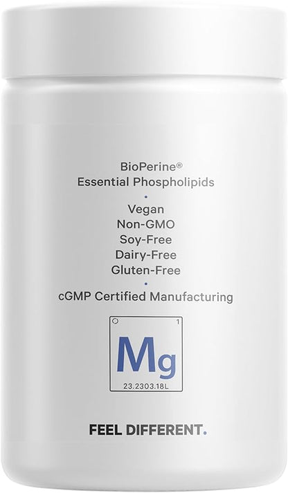 Codeage Liposomal Magnesium Glycinate Supplement - Magnesium Bisglycinate Pills - BioPerine Black Pepper - Liposomal Delivery - Non-GMO, Gluten-Free Mineral - 120 Capsules