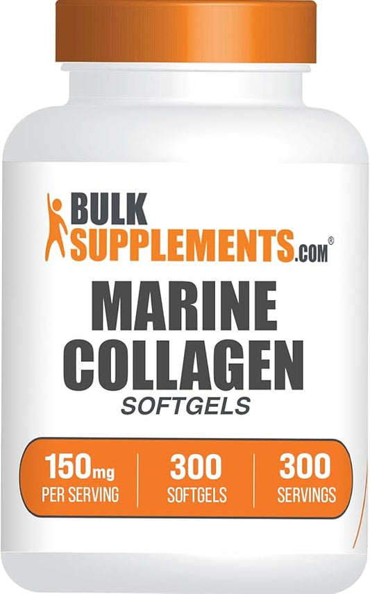 BulkSupplements.com Collagen Softgels - Collagen Peptides Capsules - Collagen Pills for Women - Collagen Peptides Pills - Marine Collagen - Collagen Supplements (300 Count - 300 Servings)