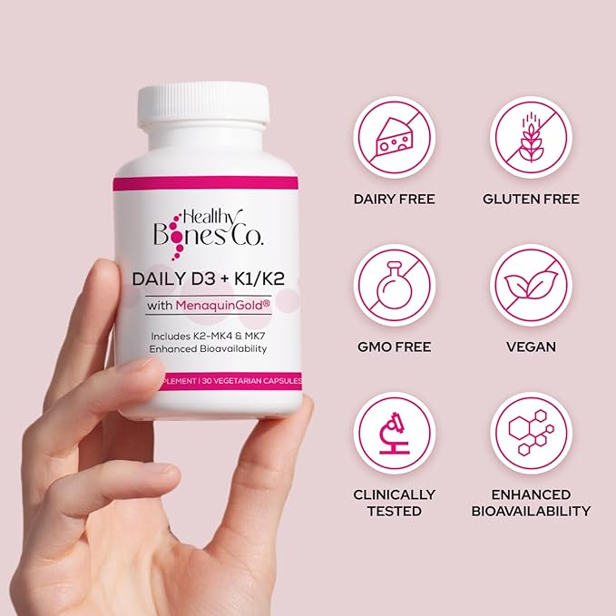 Premium D3/K2 - Full Spectrum Vitamin K2 MK7 + MK4 + D3 2000iu + K1, Daily D3 + K1/K2 Supplement, Highly Bioavailable VIT D Supplements and Vitamins for Strong Bones & Immune Support - 30 Capsules