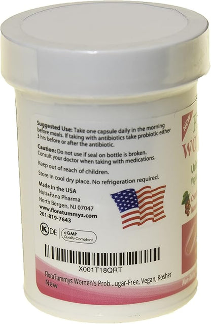 Women's Probiotic, Urinary Tract Digestive Immune System Health, Cranberry Powder, Kosher Certified, Non-Dairy, Gluten Free, Non-GMO
