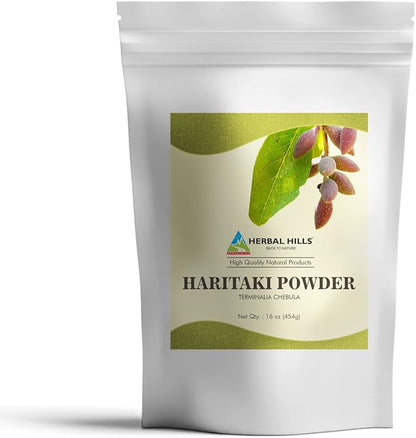 HERBAL HILLS Haritaki Fruit Powder and Aloe Vera Capsules Freeze Dried Pack of 2 Combo