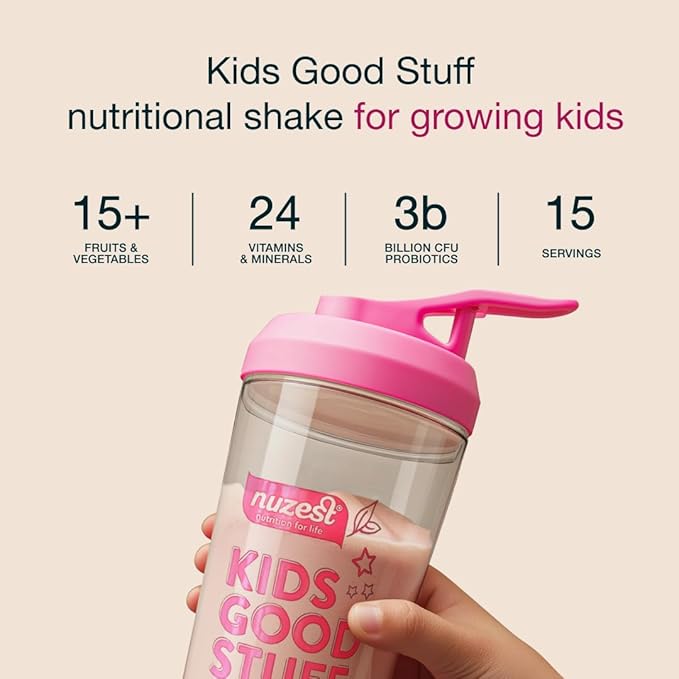 Nuzest - Kids Good Stuff - Vegan Smoothie Mix - Vanilla Caramel - Multivitamin Nutritional Supplement Protein Shake - Dairy Free - Supporting Growth and Development - 225g/ 7.9 oz (15 Servings)