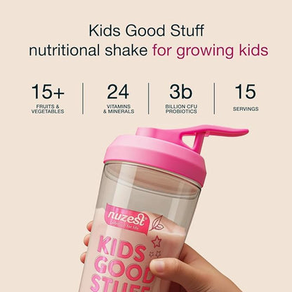 Nuzest - Kids Good Stuff - Vegan Smoothie Mix - Vanilla Caramel - Multivitamin Nutritional Supplement Protein Shake - Dairy Free - Supporting Growth and Development - 225g/ 7.9 oz (15 Servings)