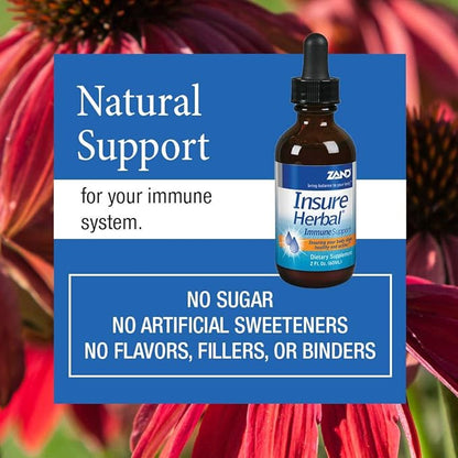 ZAND Insure Immune Support | Herbal Liquid Echinacea Supplement | with Elderberry, Chamomile, Ginger & Valerian (2oz)