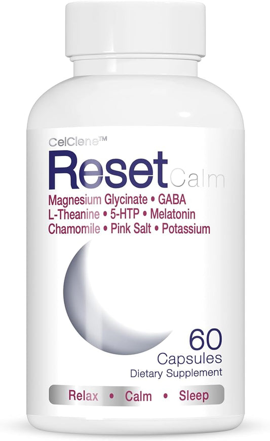 ResetCalm Night Electrolyte Formula, Magnesium Glycinate, 5-HTP, GABA, L-Theanine, Chamomile and Melatonin
