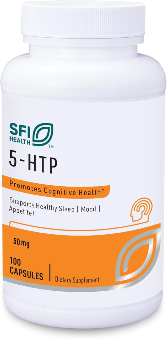 Klaire Labs 5-HTP 50 mg - Hypoallergenic 5-HTP from Griffonia Seed Extract - Hydroxytryptophan Serotonin Support Supplement to Promote Mood (100 Capsules)