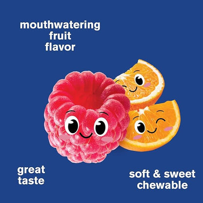 Calcium 500mg + Vitamin D3 1000 IU (25 mcg) Gummies for Kids - Bone Health and Muscle Supprt, Immune Support Gummy, Non GMO, Gluten Free, Mix Fruit Flavors - 60 Gummies