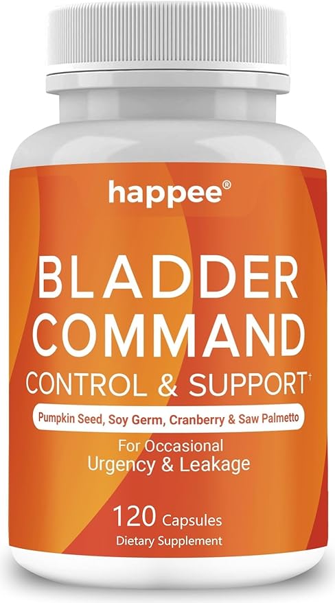 Bladder Control Supplement for Women & Men - 120 Capsules with Pumpkin Seed Extract, Soy Germ Extract, Saw Palmetto & Cranberry | 4-in-1 Active Bladder Support for Urinary Frequency, Leaks & Urgency
