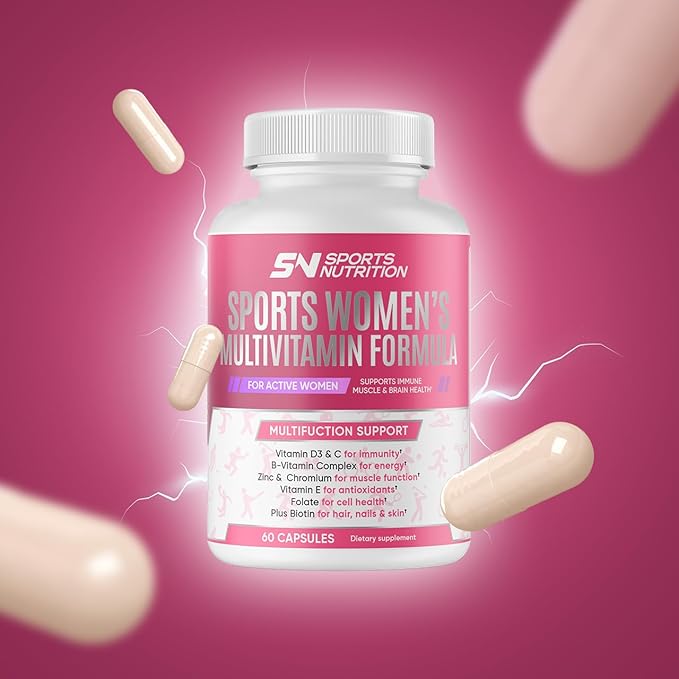 MULTIVITAMIN for Active Women, 60 Capsules, Multivitamin & Multi-Mineral Supplement for Women, Helps Support Energy Levels, Focus, Concentration & Immune Health
