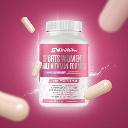 MULTIVITAMIN for Active Women, 60 Capsules, Multivitamin & Multi-Mineral Supplement for Women, Helps Support Energy Levels, Focus, Concentration & Immune Health