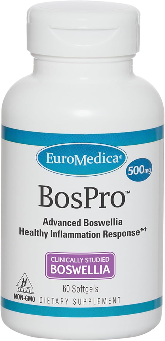 Euromedica BosPro - Boswellia Serrata Extract Supplement - Dietary Supplement for Healthy Lung Support - Herbal Supplement Formula - 60 Softgels