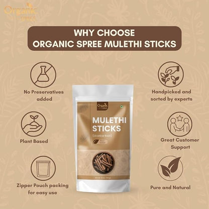 Licorice - Mulethi Sticks - 5.3oz (150gm) Pure and Natural Yashtimadhu - Jethimadh 150gm