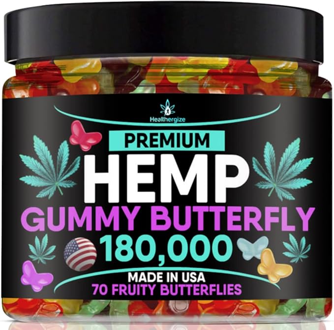 Hemp Gummies High Potency Natural Omega 3 6 9-Pure Calm and Serene-70 Count-Made in US