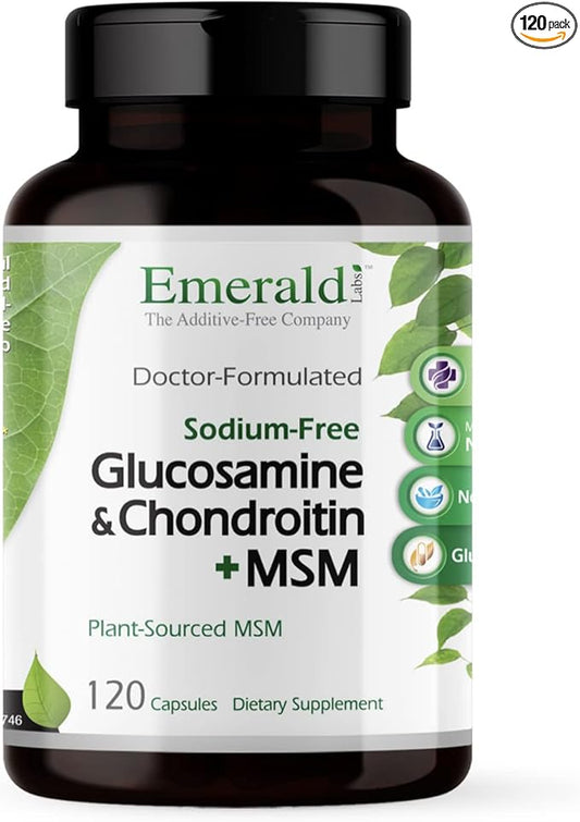 Emerald Labs Glucosamine & Chondroitin with MSM - Bone Health & Joint Health Supplement - Gluten-Free - 120 Capsules (30-Day Supply)