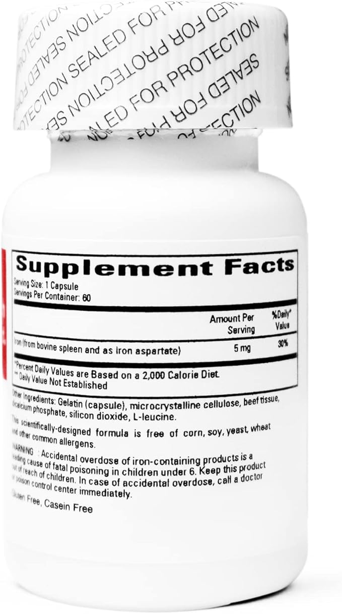 Cardiovascular Research Ferritin Iron Supplement for Women and Men 5 mg 180 Capsules - 3 Bottle Bundle