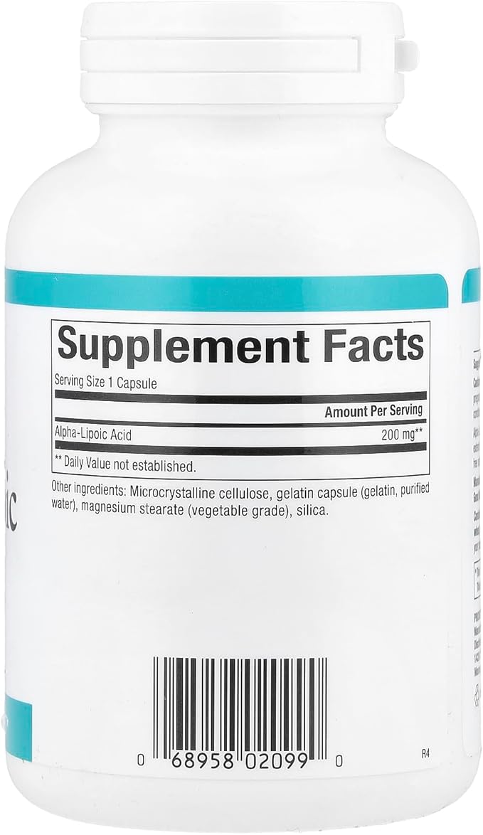 Natural Factors, Alpha-Lipoic Acid 200 mg, Antioxidant Support to Help Maintain Glucose Levels Already in a Normal Range, 120 Capsules (120 Servings)