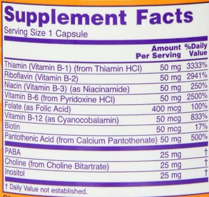 NOW B-50 Capsules, 100 Capsules (Pack of 2)