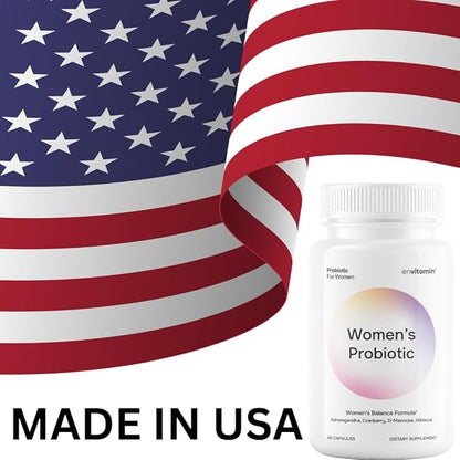Probiotic for Women Balance Formula with Ashwagandha, Cranberry, Black Cohosh, D-Mannose, Hibiscus, & Dandelion - Support Your Microbiome