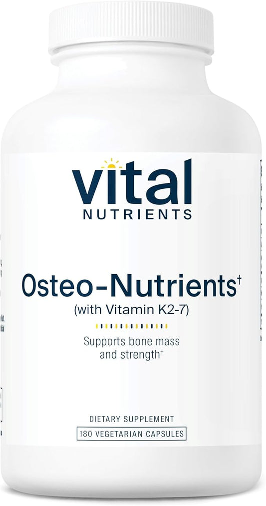 Vital Nutrients Osteo-Nutrients | Vitamin K2 + D3, Calcium, and Magnesium for Bone & Heart Support* | Vegetarian Supplement | Gluten, Dairy, Soy Free | 180 Capsules