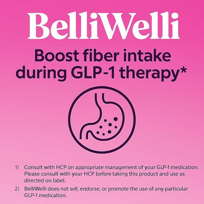 BelliWelli Fiber Supplement for Women & Men – Premium Daily Fiber Powder from Organic Acacia with Added Collagen, Electrolytes & Probiotics – No Bloat, Constipation & Gut Health Support (Tropical)