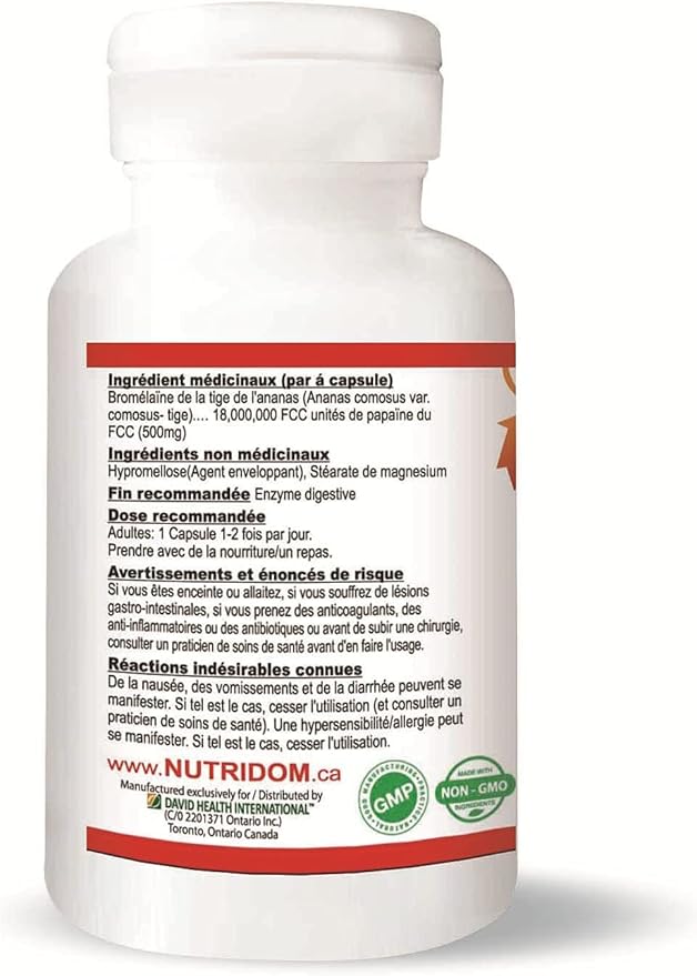 Bromelain Digestive Enzyme Pineapple Supplements, 2400 GDU, 500mg, Non-GMO, Vegan, Free of Gluten, Soy & Dairy (60 Count)