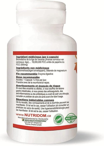 Bromelain Digestive Enzyme Pineapple Supplements, 2400 GDU, 500mg, Non-GMO, Vegan, Free of Gluten, Soy & Dairy (60 Count)