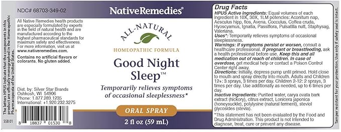 Native Remedies Good Night Sleep for Relief of Occasional Sleeplessness, 2 fl. oz.
