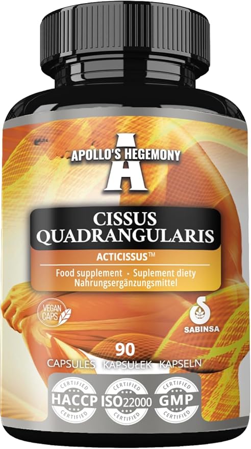 APOLLO'S HEGEMONY Cissus Quadrangularis 500 mg Contains 10% of Ketosterones - 90 Vegan Capsules - 3 Months Supply - for Supporting a Healthy Body Weight - Dietary Supplement