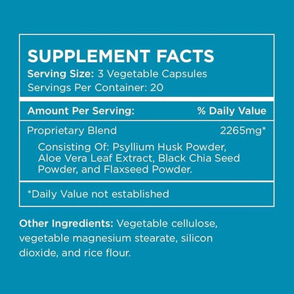 Pure for Men Original Cleanliness Stay Ready Fiber Supplement | Helps Promote Digestive Regularity | Psyllium Husk, Aloe Vera, Chia Seeds, Flaxseeds | Proprietary Formula | 60 Vegan Capsules
