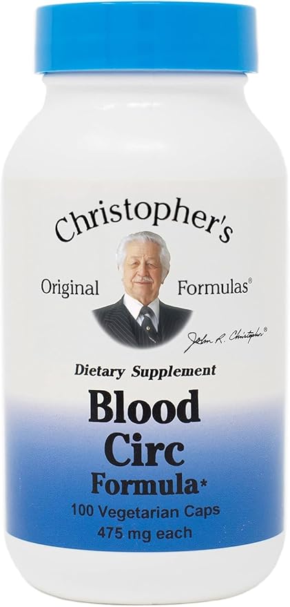 Christopher's Original Formulas Blood Circ Formula Capsules, Herbal Supplement for Cardiovascular & Circulatory Wellness, 100 Capsules
