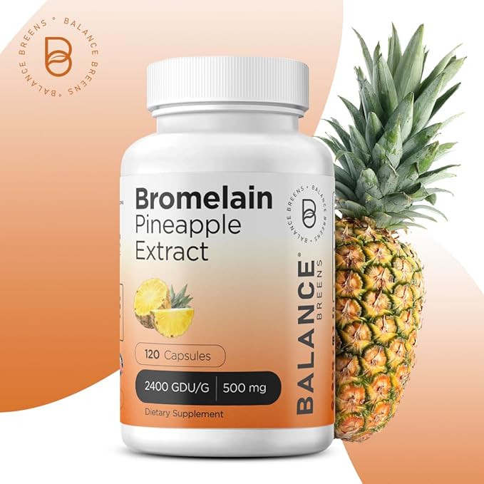 Balancebreens Bromelain 500mg, 120 Capsules - Pineapple Extract Digestive Enzyme, Supports Digestion and Joint Health Supplement