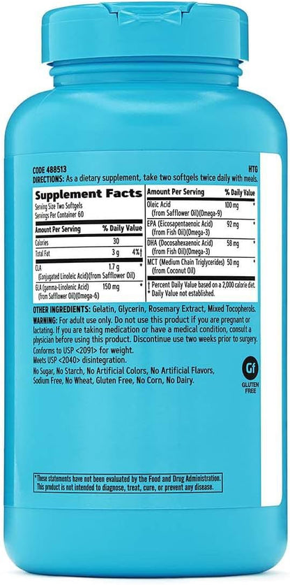 GNC Total Lean Premium CLA 3-6-9 | Improves Body Composition & Muscle Tone, Fuels Energy Without Stimulants, Supports Cardiovascular & Joint Health | 120 Softgel Capsules
