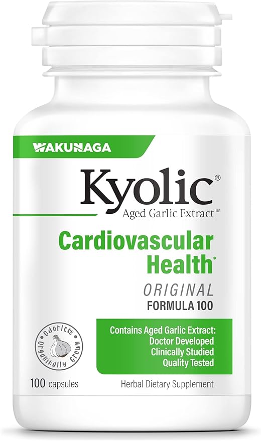 Kyolic Aged Garlic Extract Formula 100, Original Cardiovascular, 100 Capsules (Packaging May Vary)